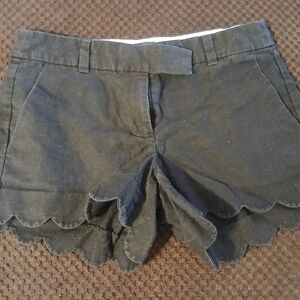 J Crew Black Scalloped Hem Women Shorts